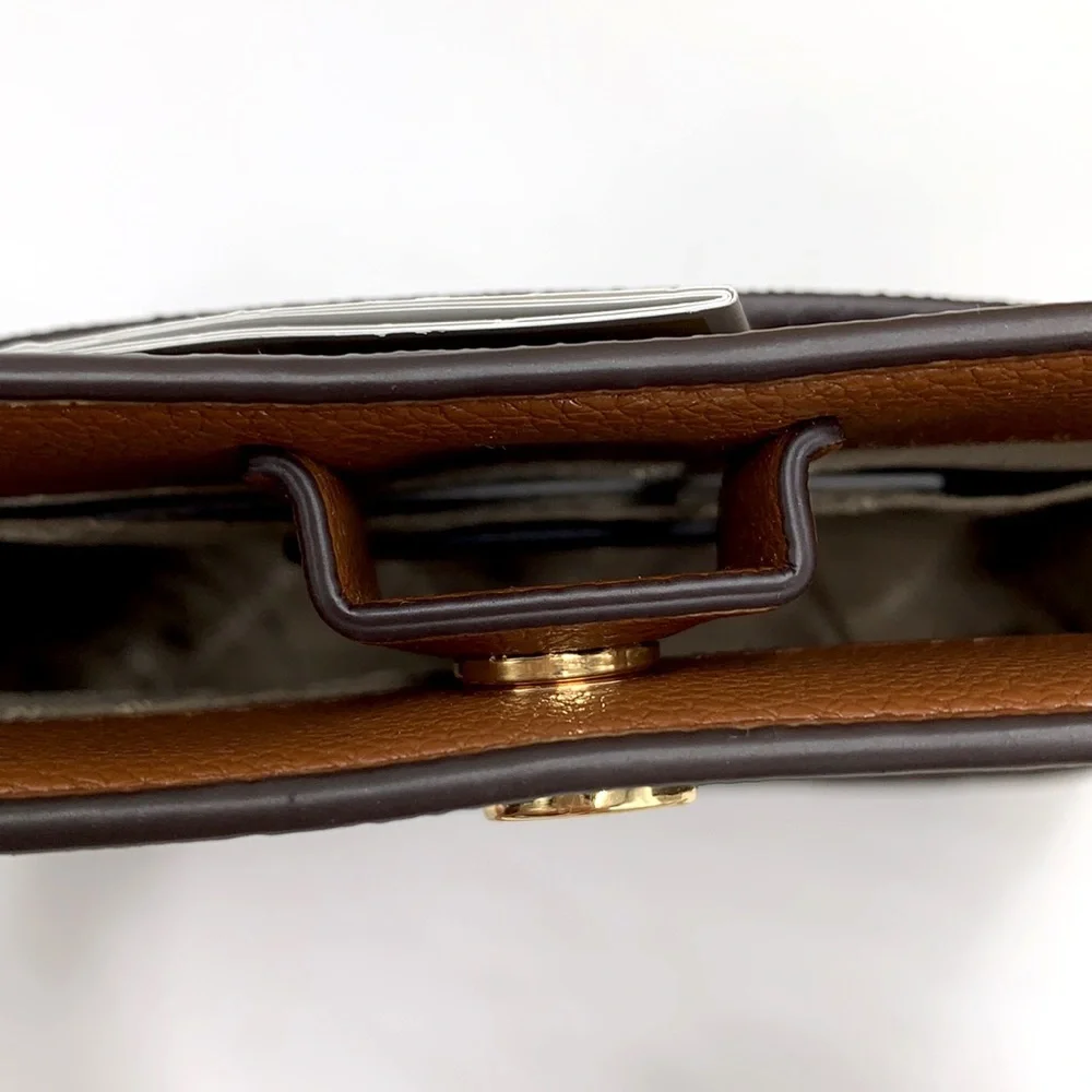 MICHAEL KORS Briley Small Logo Messenger Bag BROWN SIGNATURE COLOR